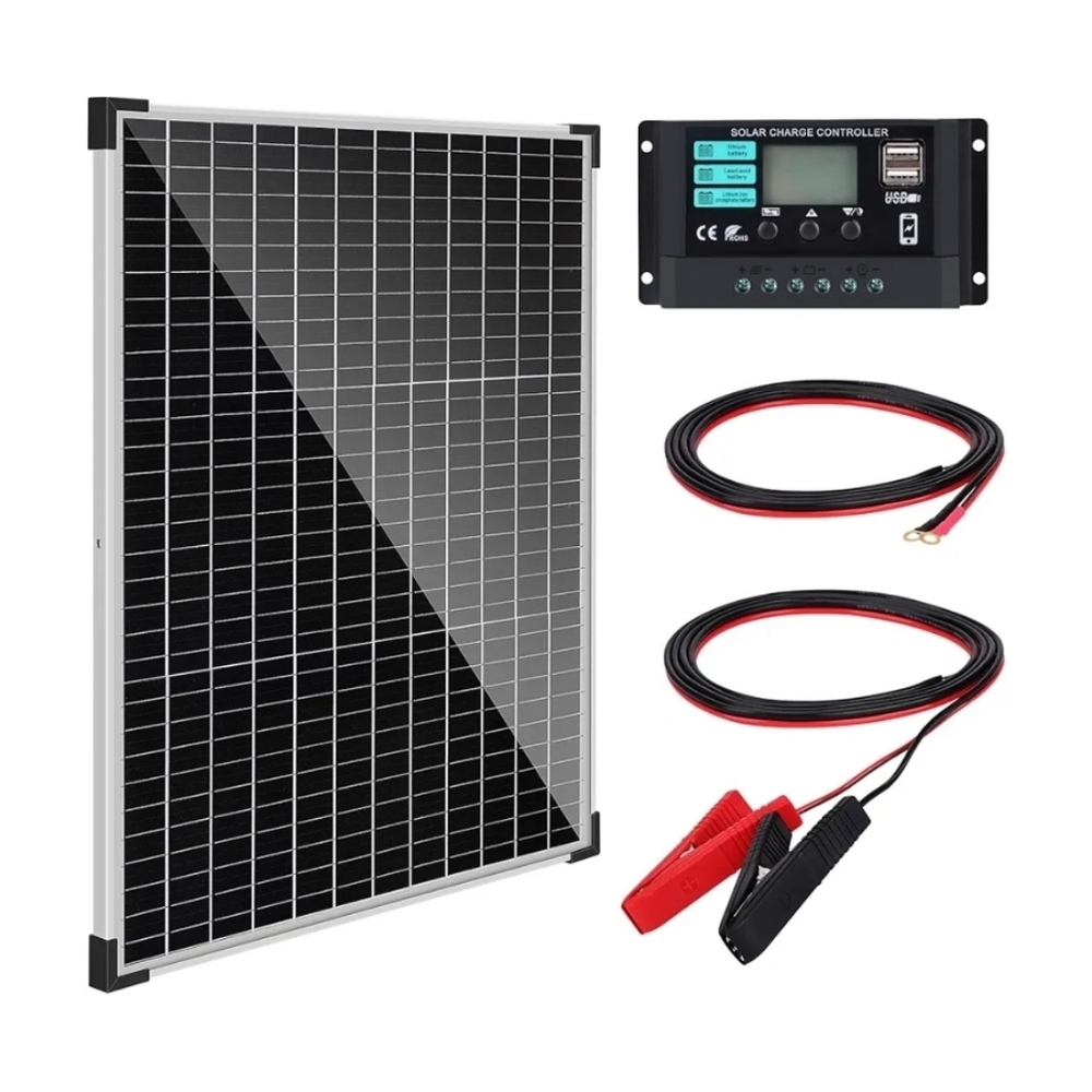 Solar Panel Kit 50W with 10A Charge Controller Monocrystalline Solar Panel Kit